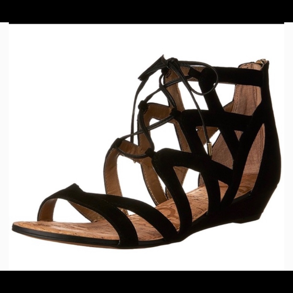 Sam Edelman Dawson Black Suede Sandals Size 7